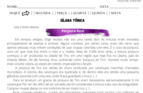 4º ano sílaba tônica